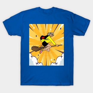 Flying Witch On A Broomstick With A Hat T-Shirt